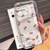 Phone Case For iPhone 17 Air 16 15 14 Plus 13 12 11 Pro Max XR X XS 13 12 Mini 16E Cute Red Polka Dot Bow Soft Transparent Cover