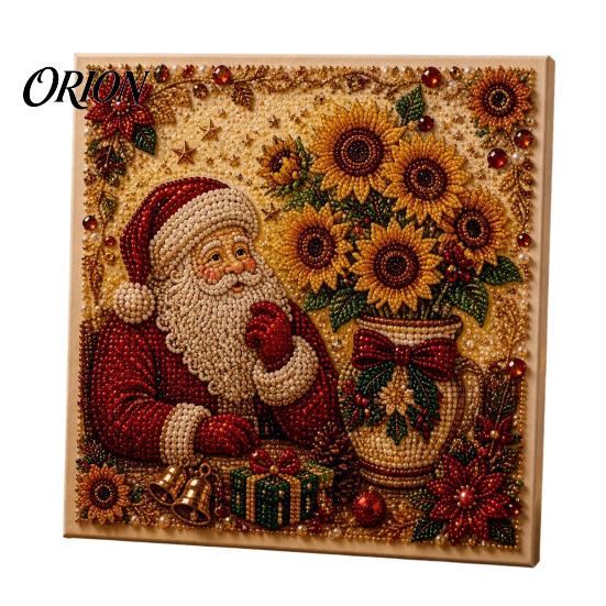 Christmas Faux Pearl Painting Kit Xmas Art Kit, Santa Claus Reindeer DIY Holiday Projects for Families Sparkling 3D Festive Wall Craft Adults, Winter