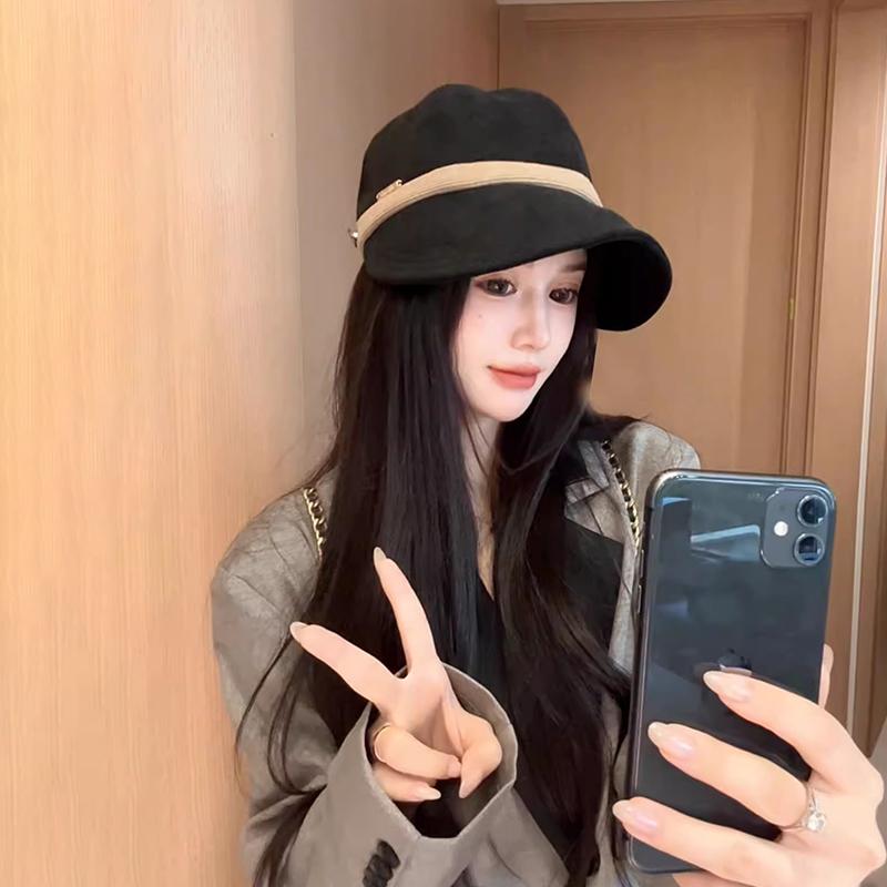Retro Corduroy Versatile Casual Travel Face Small Warm Pile Bucket Hat Women
