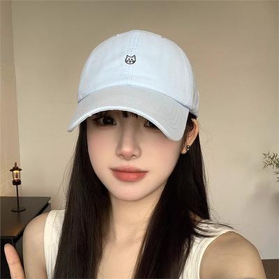 New Cute Cat Embroidered Baseball Cap High Value Sunscreen Peaked Cap Sunshade Breathable Spring and Summer Versatile Hat Women