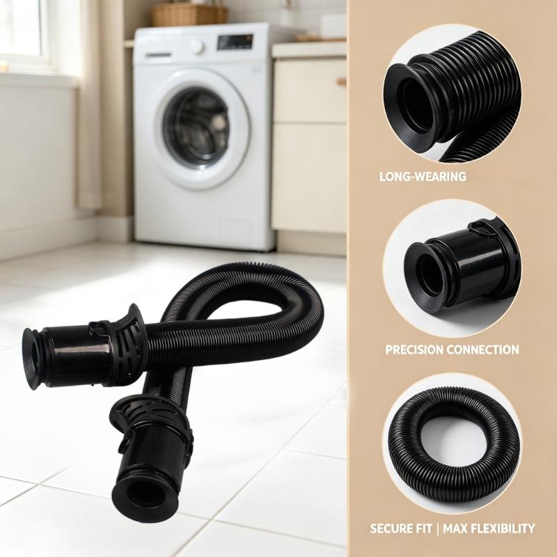 Flexible Vacuum Hose Assembly Black Replacement Hose for UV850 UV900 UV950 Home Cleaning Reach, Corrugated End Piece Part for Furniture Sides and
