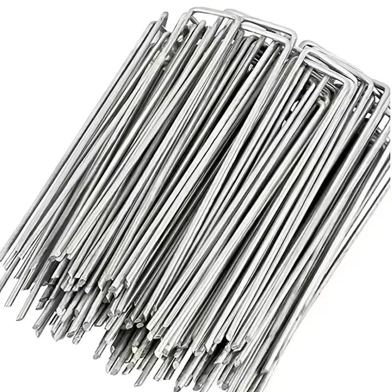 25/50Pcs U-Shaped Garden Pins Garden Stakes Staples, Heavy Duty Yard Lawn Tent Stakes Securing Pegs for Weed, U-shaped Tent