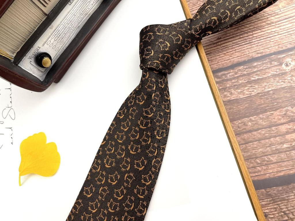 Men'S Retro Tie Dark Red Pattern British 8Cm High-End Formal Dress Casual, Professional Business Striped Wedding Tide