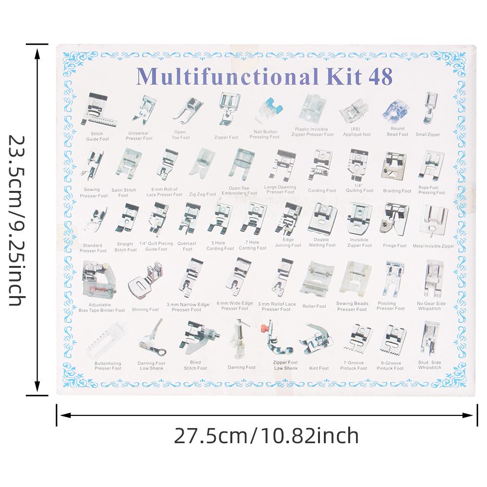 48pc/set Sewing Machine Presser Feet Supplies, Various Sewing Pressure Foot Tool, DIY Sewing Quilting Handicraftwork Accessories