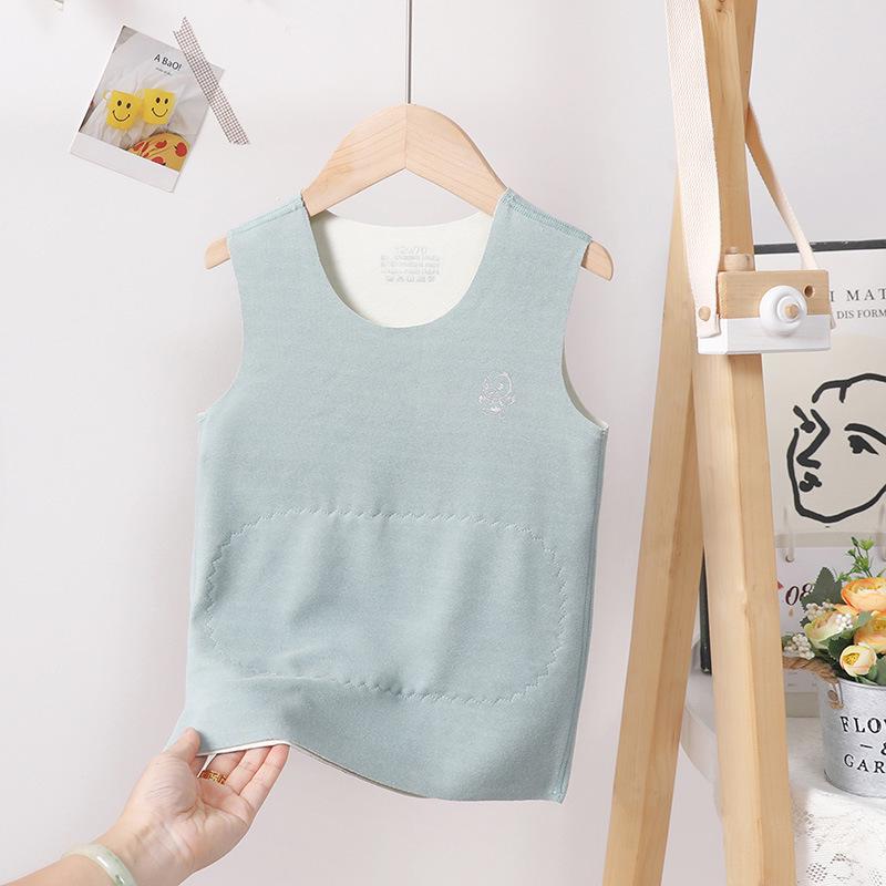 Kids' Seamless Fleece Vest: Adjustable Fit Baby Belly Warmer for Boys & Girls - Autumn/Winter Sleeveless Jacket