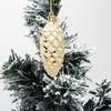 5Pcs/Box Christmas Hanging Pinecone Glitter Reusable Unbreakable Xmas Tree Decoration Plastic Pine Cone Ornament Party Supplies