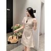 Summer fashion new Chinese style cheongsam women's thin dress young retro elastic new Chinese print dress