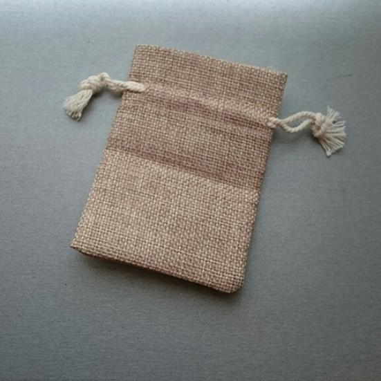 5Pcs Mini Rustic Burlap Bag Drawstring Wedding Party Favor Vintage Sack Pouch