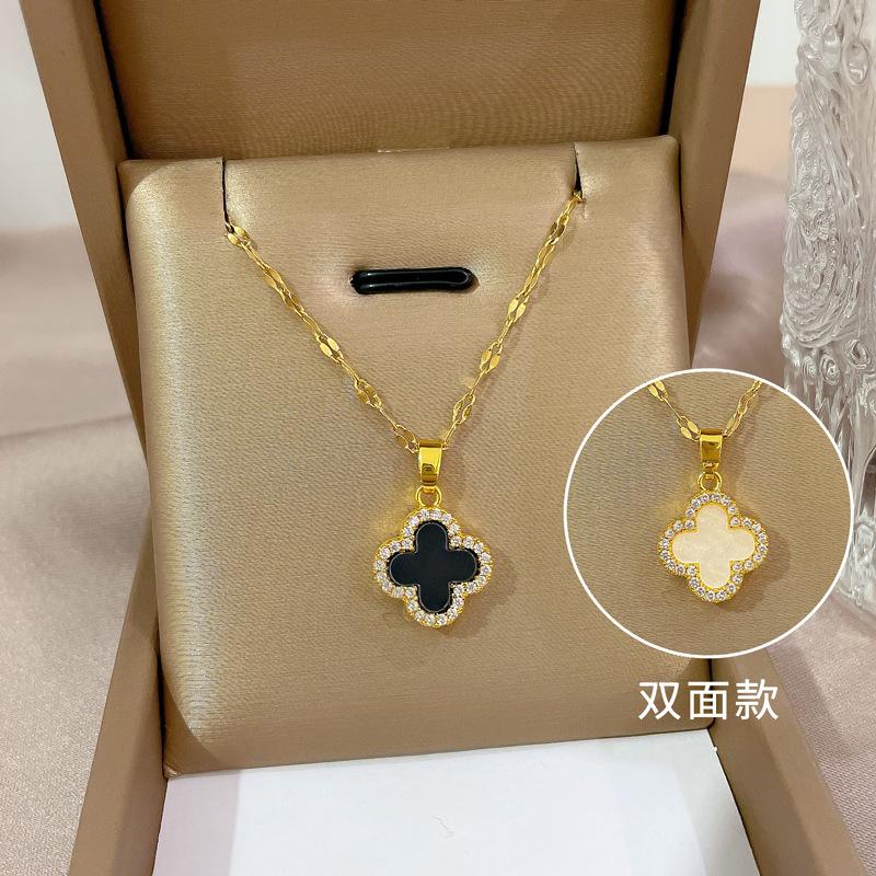 Korea Dongdaemun New Smart Shining Necklace Texture Simple Zircon Micro Inlaid Clavicle Chain