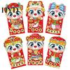 Good Fortune Snake Year Envelopes 6 Pcs Chinese New Red Envelope of The Sequin Textured Packets 2025 Money for Cash Gifts Spring Festival Decoration