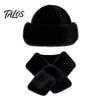 Warm Winter Accessories for Women Imitation Mink Fur Hat And Scarf Set, Soft Fluffy Solid Coordinated Outfit Set Color Outfits, Comfortable