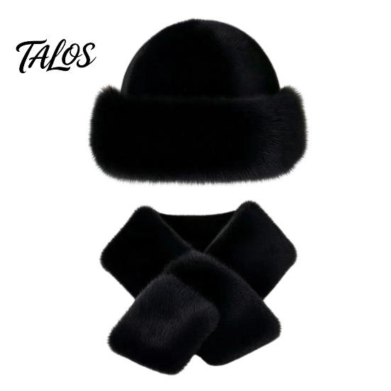 Warm Winter Accessories for Women Imitation Mink Fur Hat And Scarf Set, Soft Fluffy Solid Coordinated Outfit Set Color Outfits, Comfortable