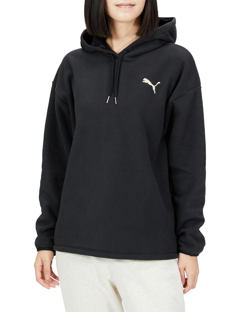 PUMA LOGO LOVE a warm fleece hoodie perfect for 524598 by Kana 2023 Black Size Hoodie, training. (worn Muramoto). Women's Fall/Winter colorway, (01),