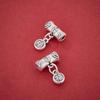 Sterling Silver Fu Character Bamboo Joint 3D Pendant for DIY Necklace and Bracelet Accessories