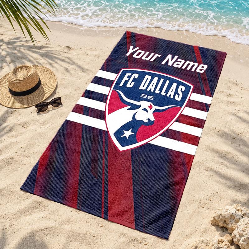 FC Dallas Custom Name Beach Towels Also Serve As Bath Towels Summer Essential a Musthave for the Outdoors the Beach and the Pool