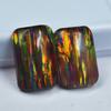 Lab-Created Opal Loose Gemstone Multicolor Cushion Shape 22.80 ct Pair October Birthday Birthstone