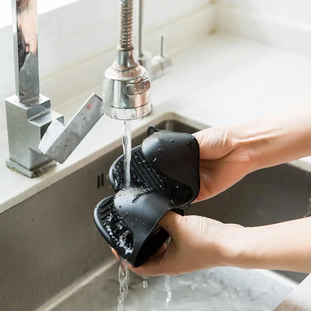 2025 Neue 2 Stück Hitzebeständige Handschuhe Silikon Kochzangen Finger Schutz Topfhalter Für Küchen Kochen Baki