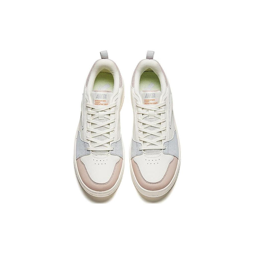 New Anta Slip Resistant Low Top Skateboard Shoes Women's White Gray 122348011-2