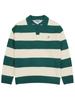 GRAVER [Unisex] Flower Dot Embroidered Striped Collar Knit_Green