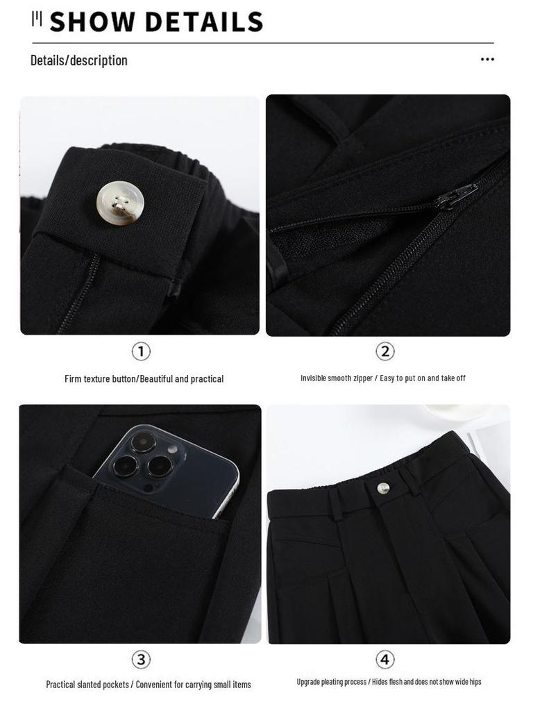 Autumn 2026 Women's High Waist Slim Fit Wide Leg Casual Pants - Floor Length