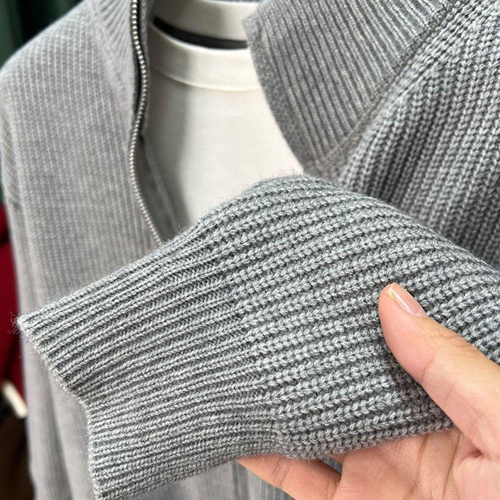 Erkek Stand Yaka Örgü Triko Kazak Üstler Bluz Kışlık Giysiler Mont Sweatshirtler Erkekler İçin Hırka Kazak