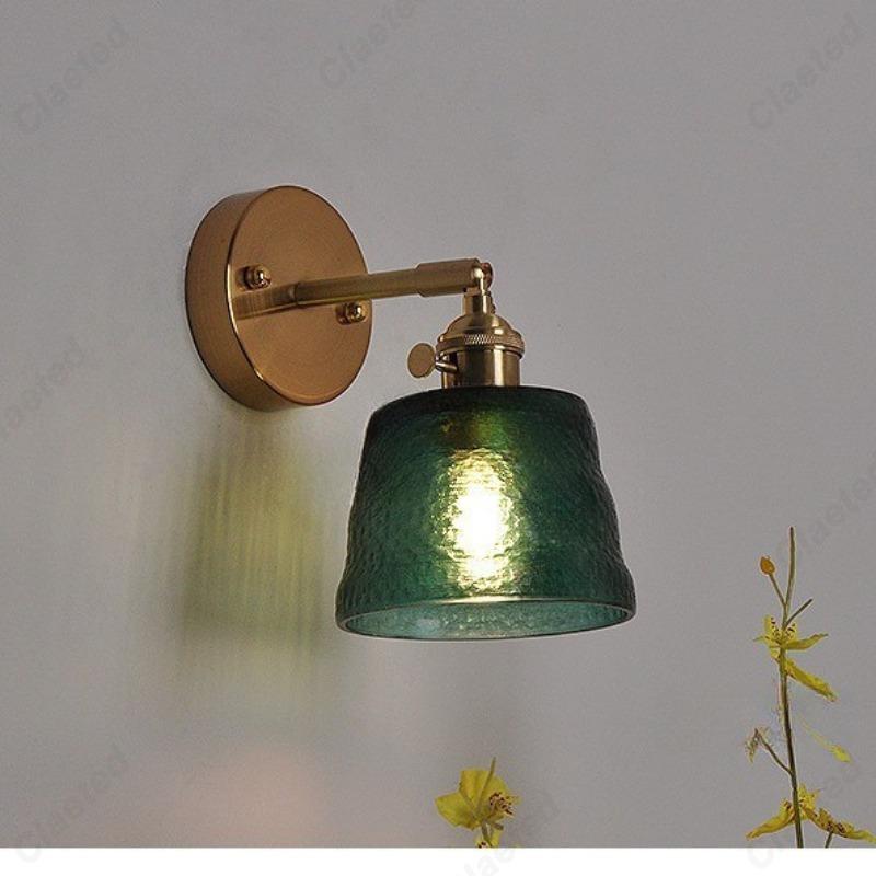 

LED Retro Minimalist Wrought Iron Glass Wall Lamp Bedroom Bedside Lamp Living Room Hallway Lighting Bathroom Mirror Headlight not including bulb