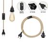 Hemp Rope Pendant Lamp Holder with EU US Plug E27 Lamp Base Socket with 4.5M Cable and ON/OFF Switch for Pendant Lighting DIY