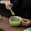 8 Pcs Leaf Tip Gradient Matcha Whisk Set Matcha Bowl, Matcha Bamboo Whisk, Scoop, Sifter Home Kitchen Decor Tea Making Tools