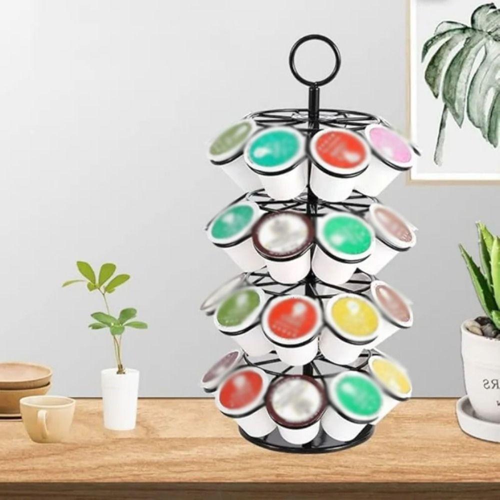 360 Degree Rotates Coffee Capsule Stand Holds 36 Pods Capsule Display Rack for Home