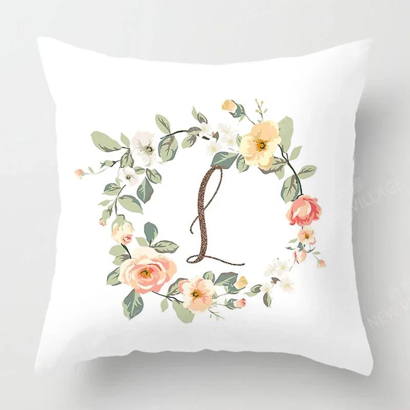 Nordic Floral Letter Pattern Throw Pillow Cover With Short Plush Print Living Room Sofa Decoration Cushion Cover Pillow Covers
