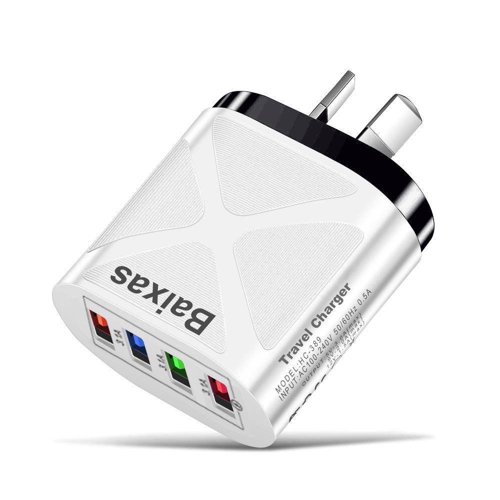 Multi-Port 4 USB Fast Charger 5V/2.4A - AU/EU/UK/US Plug