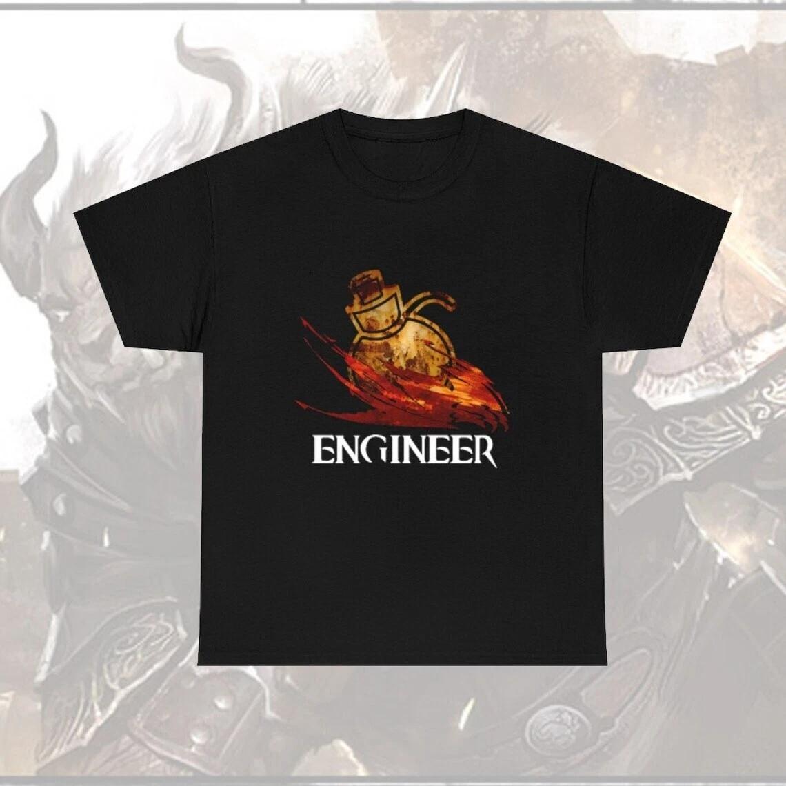 GW2 Engineer profession Fantasy medieval Wars MMORPG gamer T-Shirt 3XL