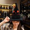Pumpkin Halloween Hat Plush Devil Cap Portable Halloween Witch Wizard Hat  Children