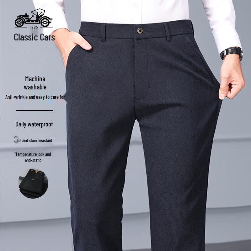 

Men s Mid-Aged Corduroy Thickened Casual Trousers 30