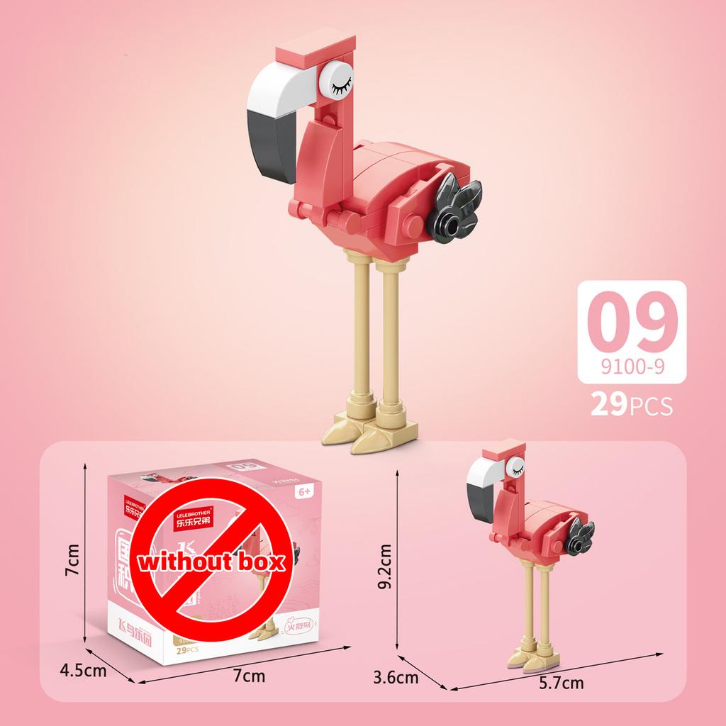 Lele Brother Bausteine Vogel Landtiere Flamingos Spechte Papageien Pfauen Adler MOC Stadtszene Zusammengebaut DIY Haustier Steine