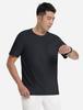 [TACVASEN] Men's Short-Sleeve Summer T-Shirt, Lightweight, Sporty, Simple Everyday Wear, Cotton, Sweat-Absorbing, Plain, with Chest Pocket, Cool Black