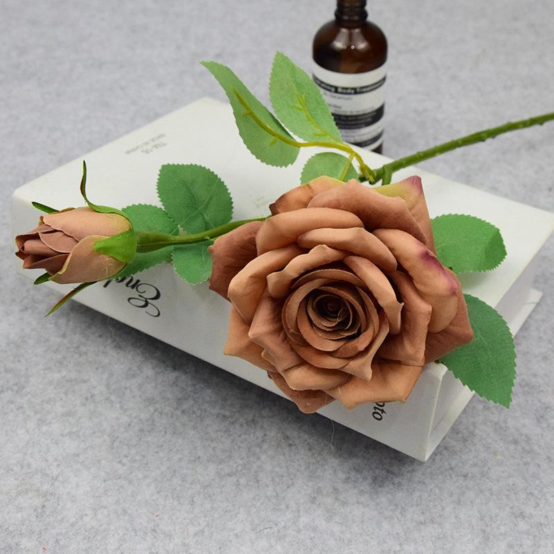 2 Köpfe Vintage große Rosen künstliche Seidenblumen Zweig große Blume Seide weiße Pfingstrose gefälschte Blumen Herbst Heimdekoration Hochzeit Mittelstücke Dekor