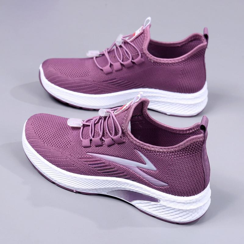 Shoes Women's Spring New Women's Shoes Casual Mother Shoes Fly-woven Shoes Soft-soled Comfortable Sports Shoes Women