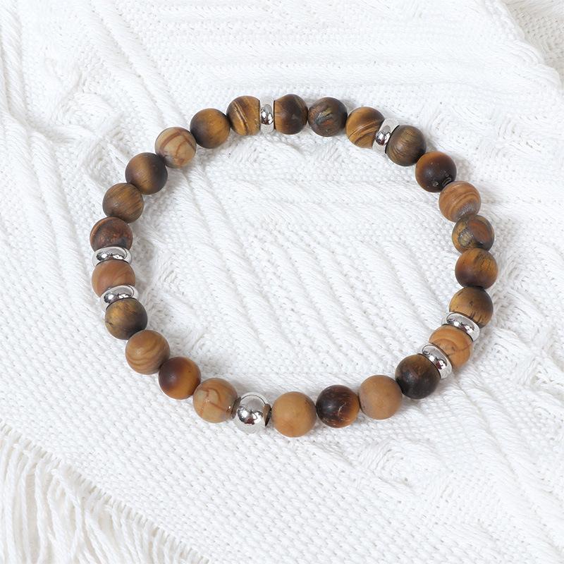 

High-End Men s Tiger s Eye Stone Beaded Bracelet - European and American Fashion