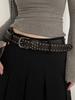 2026 New Women Belt Women's Jeans Tie-in Ladies' Belt Fashion Personality Rivet Belt Senior Black Fashion