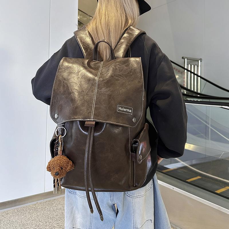 Schoolbag new fashion trend European and American style large capacity Internet celebrity backpack retro backpack anti-theft backpack