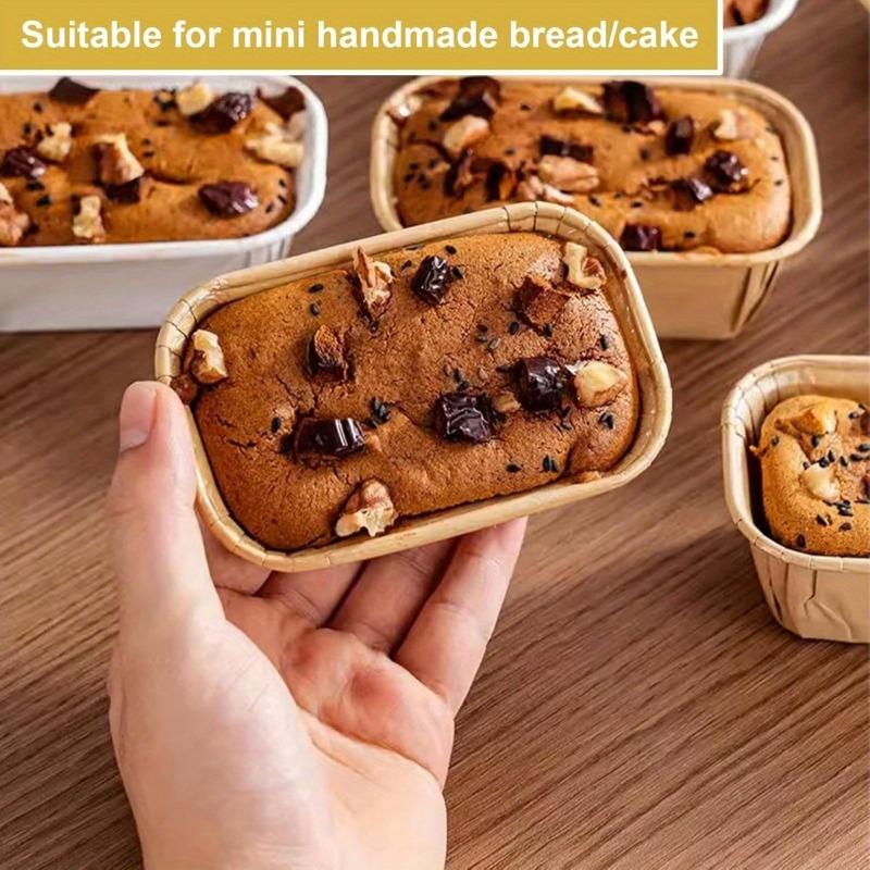 50PCS Oil-proof Baking Cup, Rectangular Mini Size, with Grooved Rim To Prevent Leaks. Suitable for Baking Bread, Cupcakes, and Desserts.