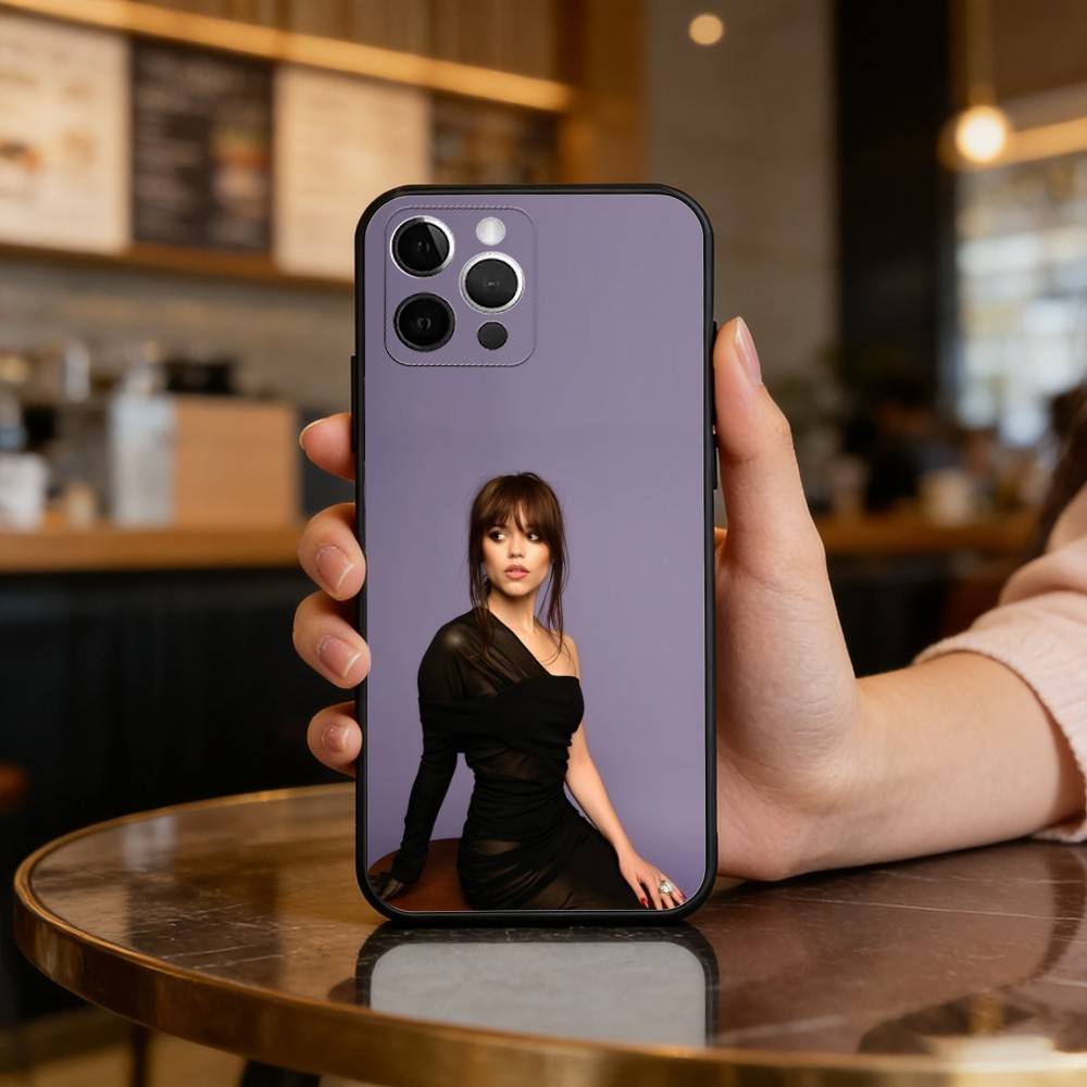 J-Jenna O-Ortega-GA Phone Case For iPhone 17,16,15,14,13,12,11 Plus,Pro Max,Soft Silicone Black Cover