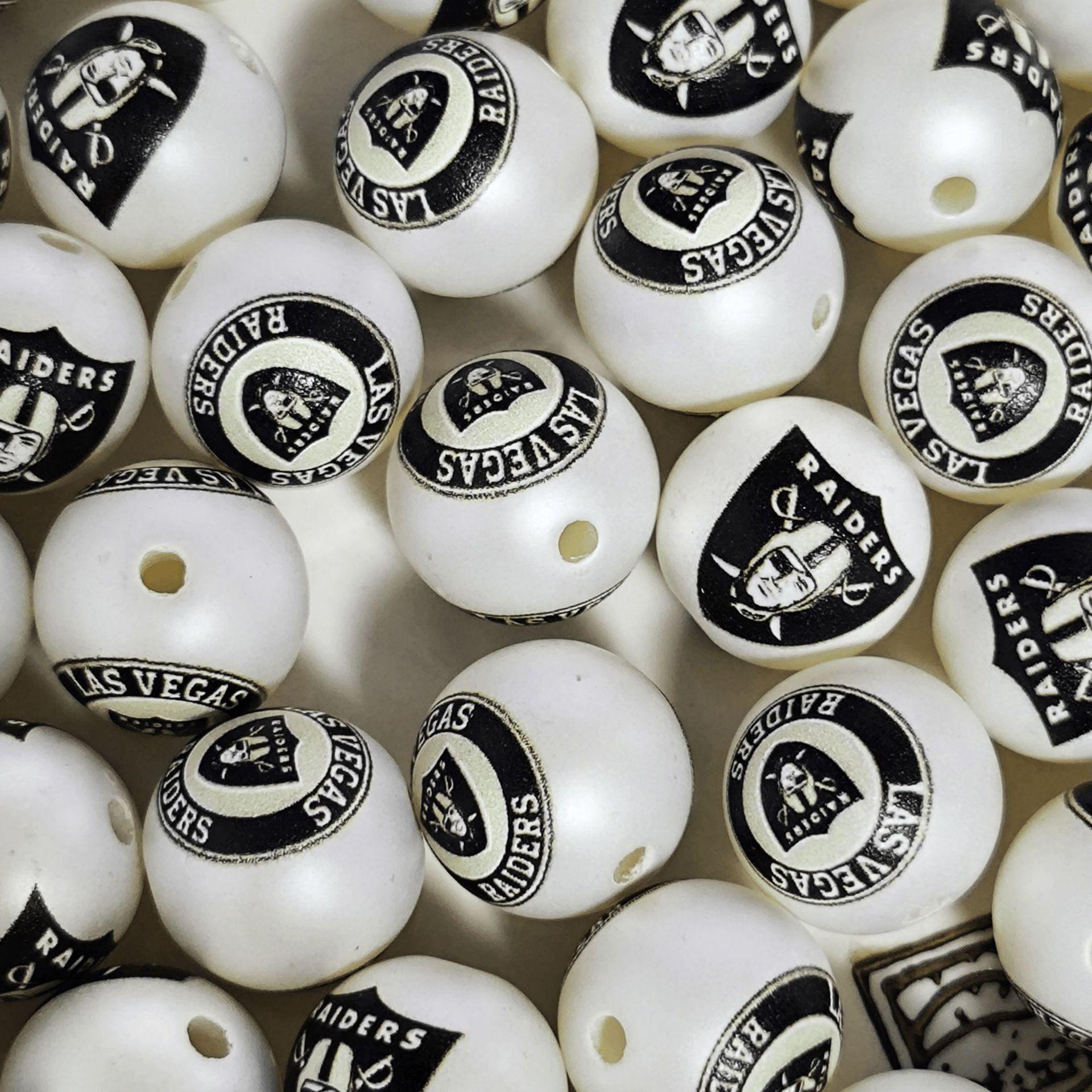 Raiders Team Acrylic Beads DIY String Accessories for Live Broadcast