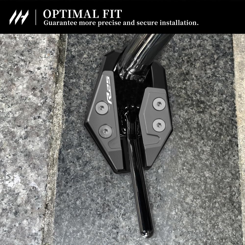 MotHeart Kickstand Extension Support Plate for YZF-R25 (2019-2022), Anti-Slip Support Plate, Kickstand Stabilizer, Side Stand Adapter (Gray)