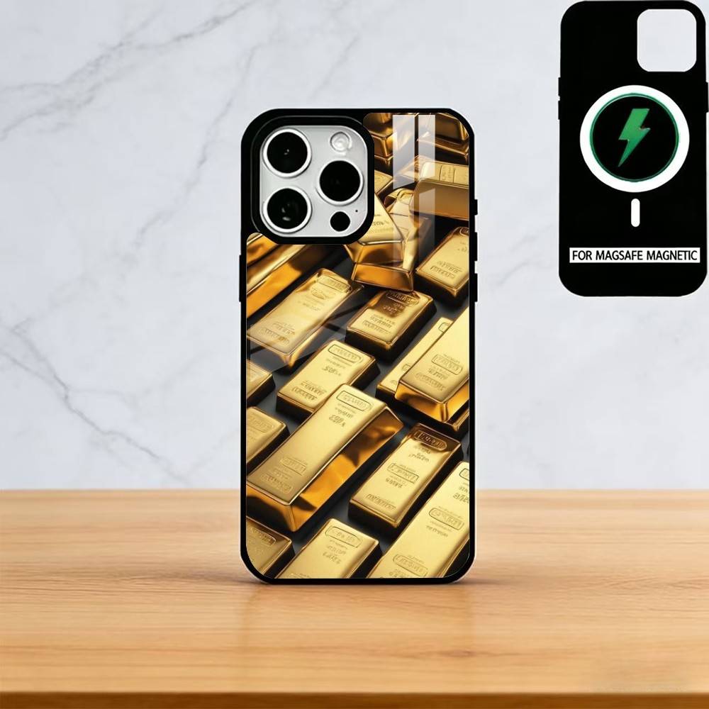 

Money Gold Art Phone Case For iPhone17,16,15,14,13,12,11 Plus,Pro Magnetic For Magsafe Wireless Charging iPhone11