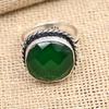 Faceted Green Onyx Gemstone Handmade Solid 925 Sterling Silver Ring Jewelry