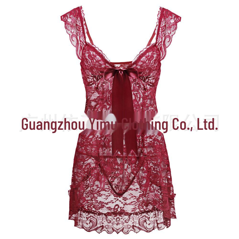 Sexy Lace Suspender Pajamas & Cardigan, S-6XL European and American Lingerie