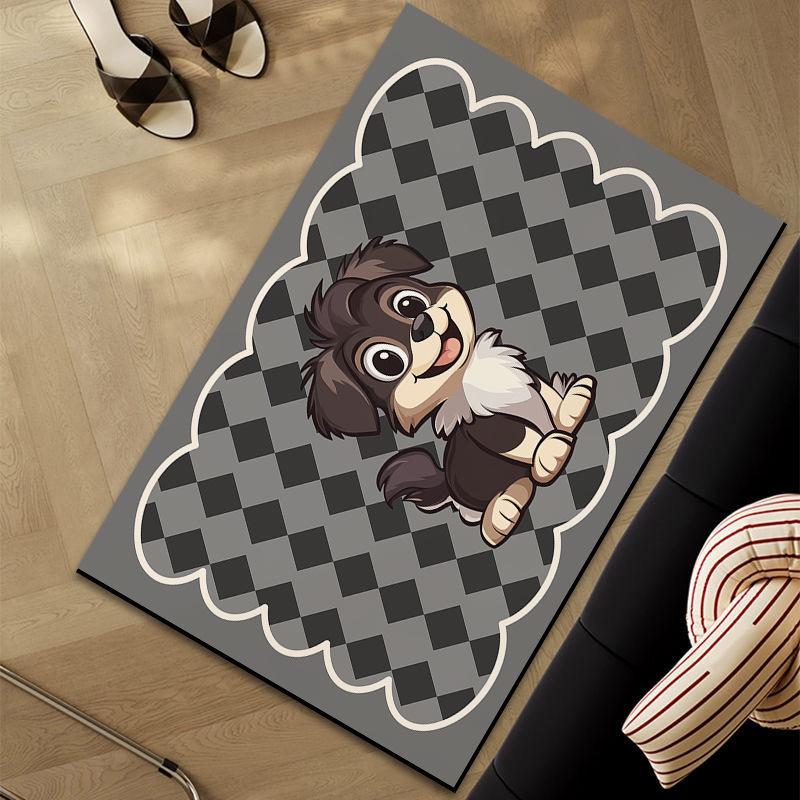 Bathroom Floor Mat Cute Dirt and Moisture Resistant Floor Mat Entry Mat Toilet Grid Absorbent Diatom Mud Quick Drying Mat