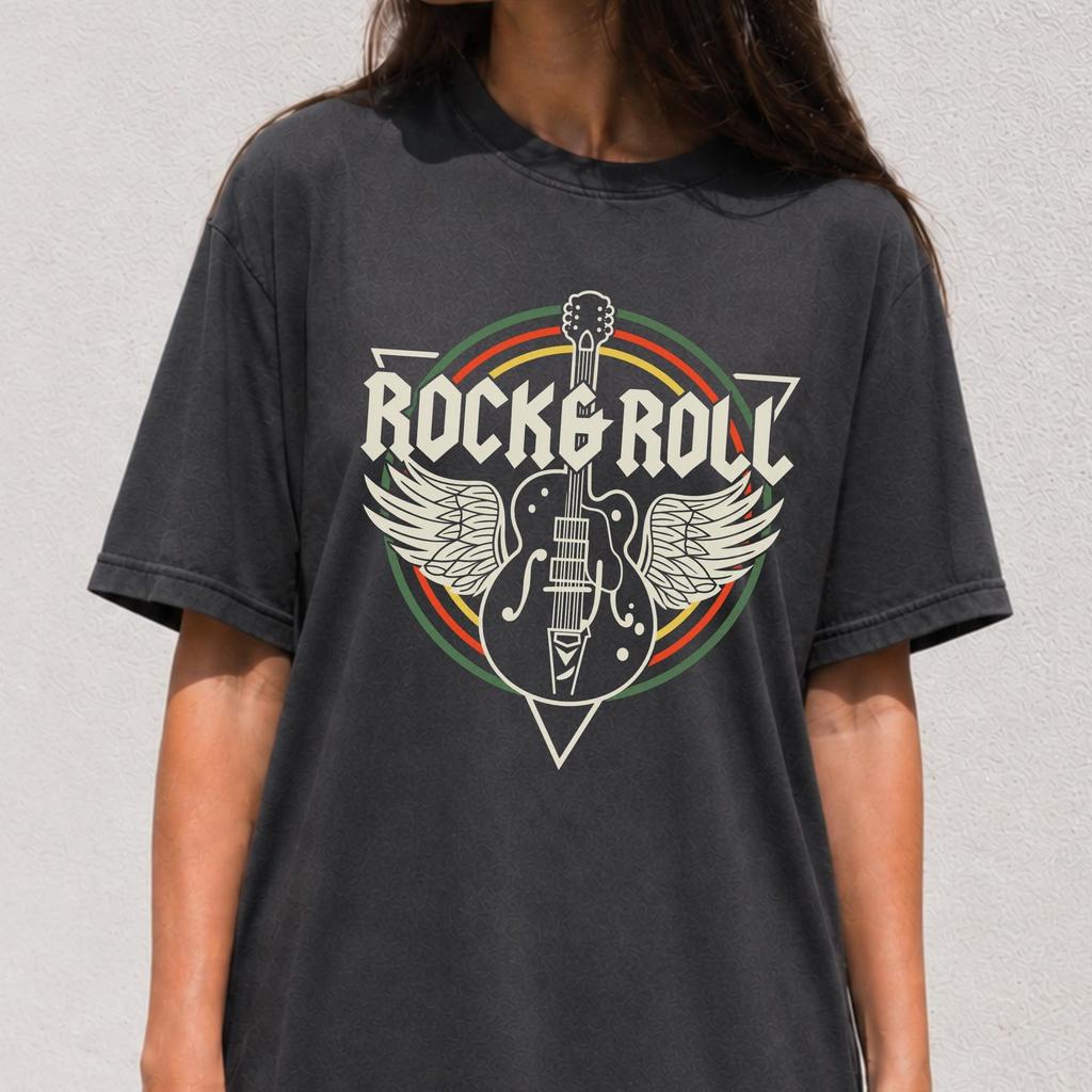 Unisex Rock & Roll Skull Graphic T-Shirt, Retro Band Logo Tee, Vintage T-Shirt, Punk Vintage Streetwear, Indie bohoo tshirt, Retro tee